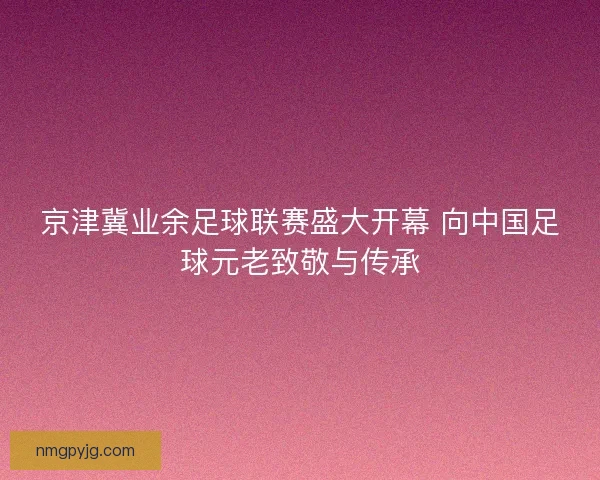 京津冀业余足球联赛盛大开幕 向中国足球元老致敬与传承